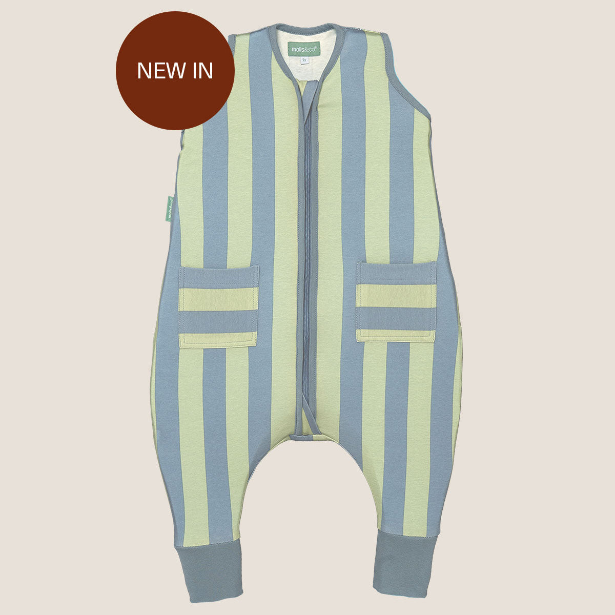 Sacco Nanna Con Piedini - Green & Blue Stripes - TOG 0.5