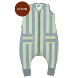 Schlafsack mit füssen - Green & Blue Stripes - TOG 0.5