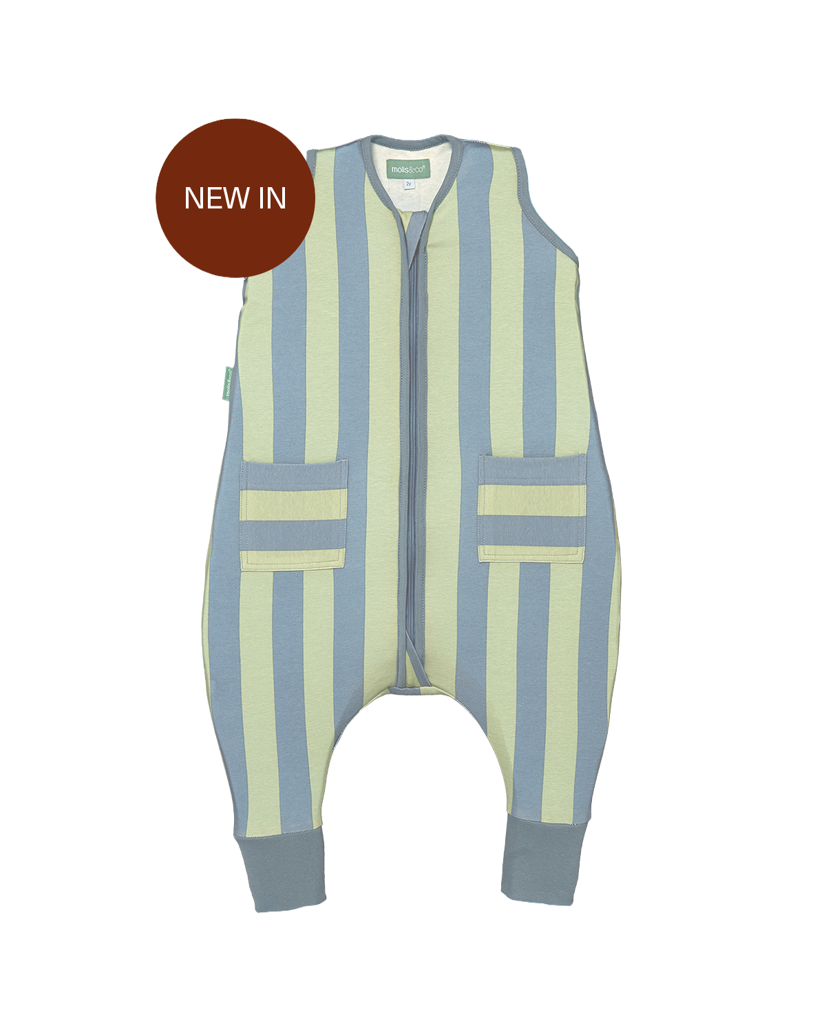 Pijama burbuja - Green & Blue Stripes - TOG 0.5
