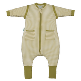 Sacco nanna con piedini e maniche e calzini antiscivolo - Olive Green Stripes - TOG 1 