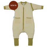 Pijama manta con mangas y calcetines antideslizantes - Olive Green Stripes - TOG 1