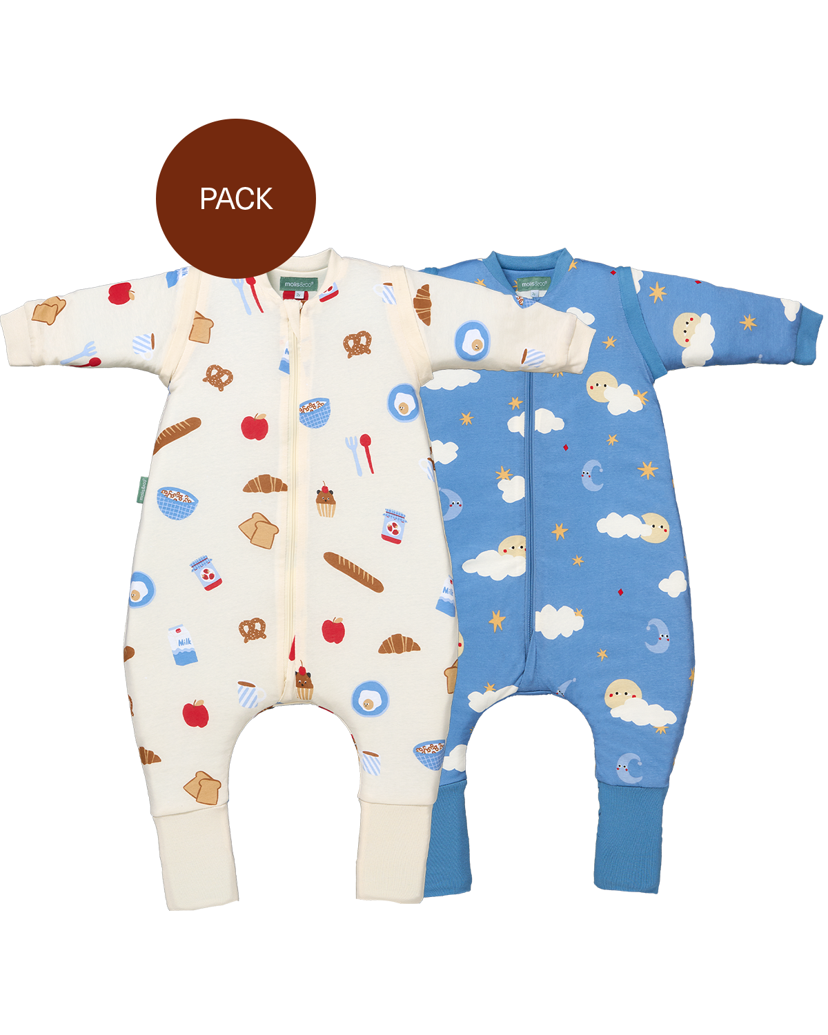 Pack hermanos Good Morning and Good Night (2 productos): 2 pijamas manta TOG 1