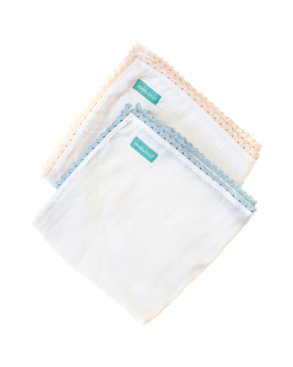 Confezione da due coperte in mussola di cotone - Blue e Beige