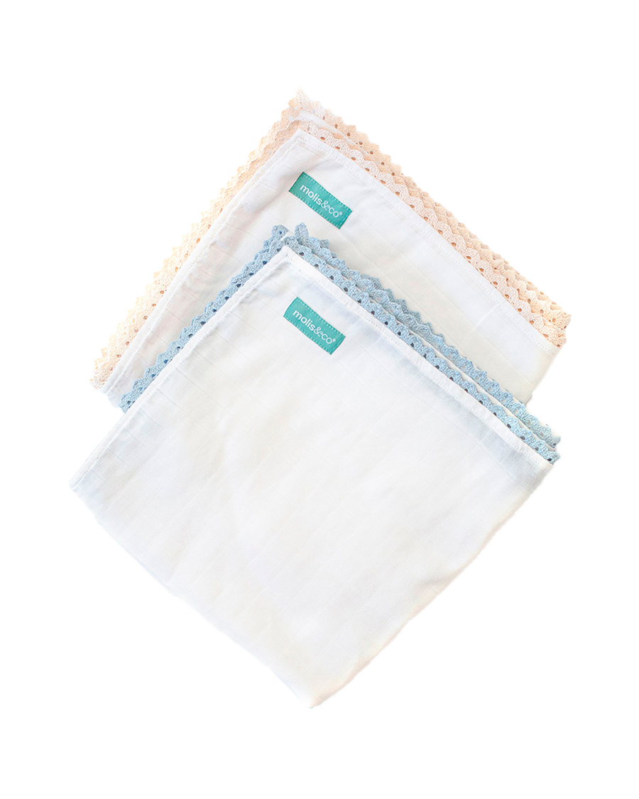 Confezione da due coperte in mussola di cotone - Blue e Beige