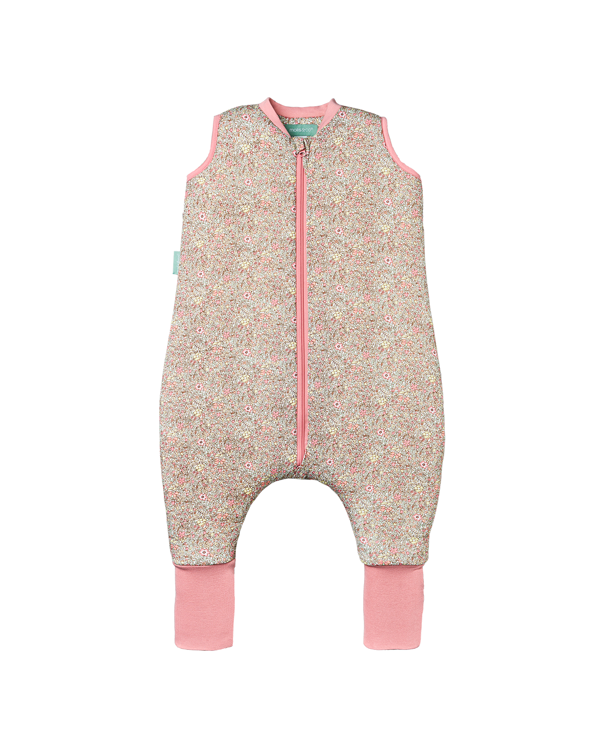 Sleeping jumpsuit with socks - Pastel Floral - TOG 2.5