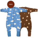 Brüder-Pack Good Night & Teddy Mocca TOG 1 (2 Artikel): 2 Schlafsäcke mit Füßen