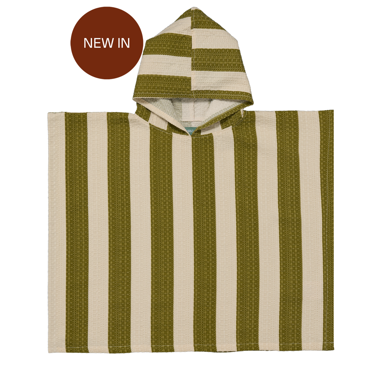 Poncho Towel - Khaki & Cream Stripes