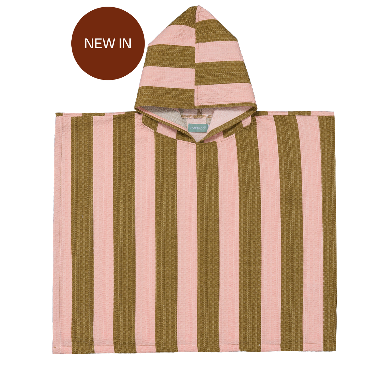Poncho Towel - Khaki & Rose Stripes