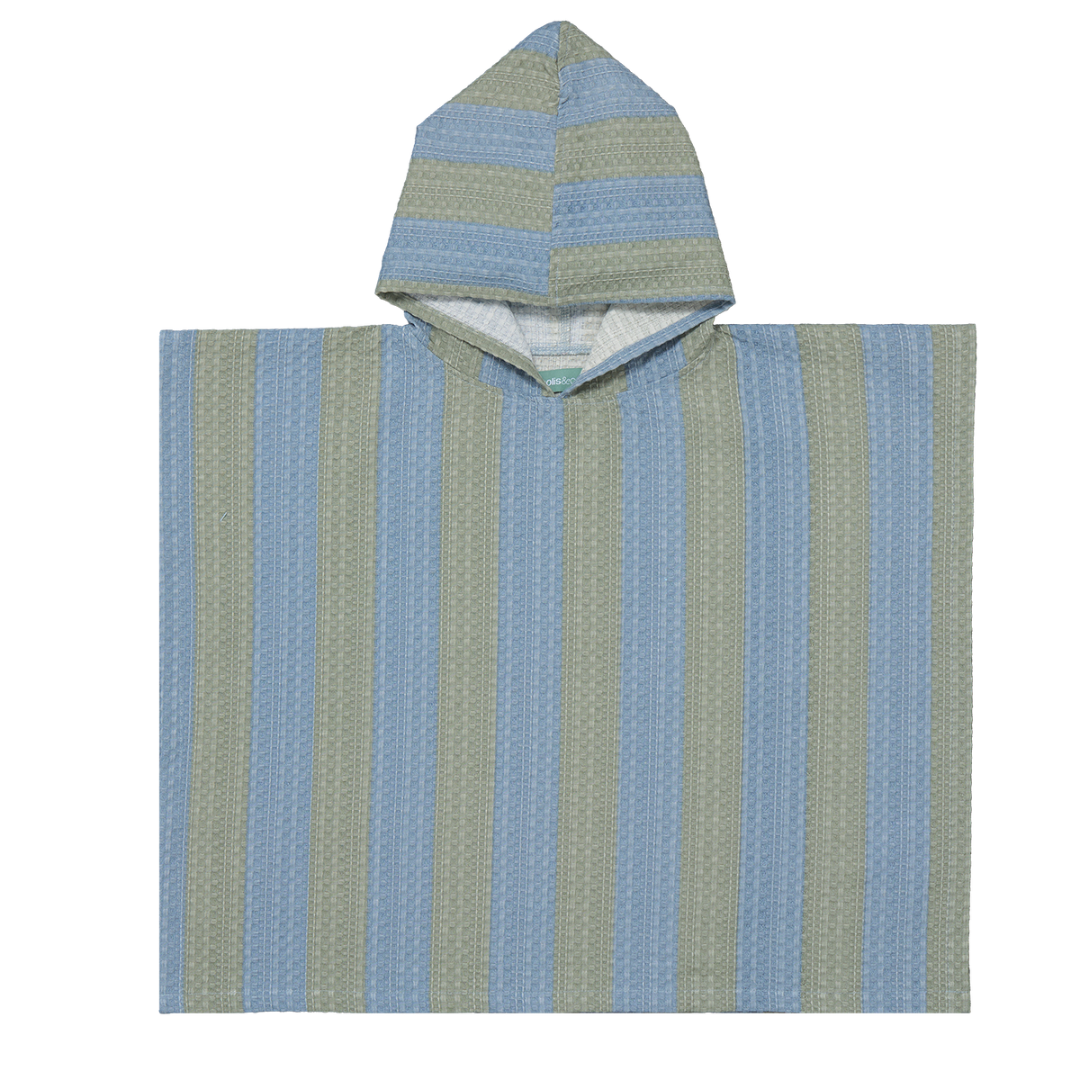 Poncho Towel - Khaki & Blue Stripes