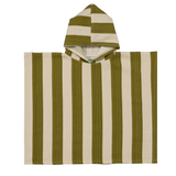 Poncho Towel - Khaki & Cream Stripes