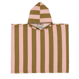 Poncho Towel - Khaki & Rose Stripes