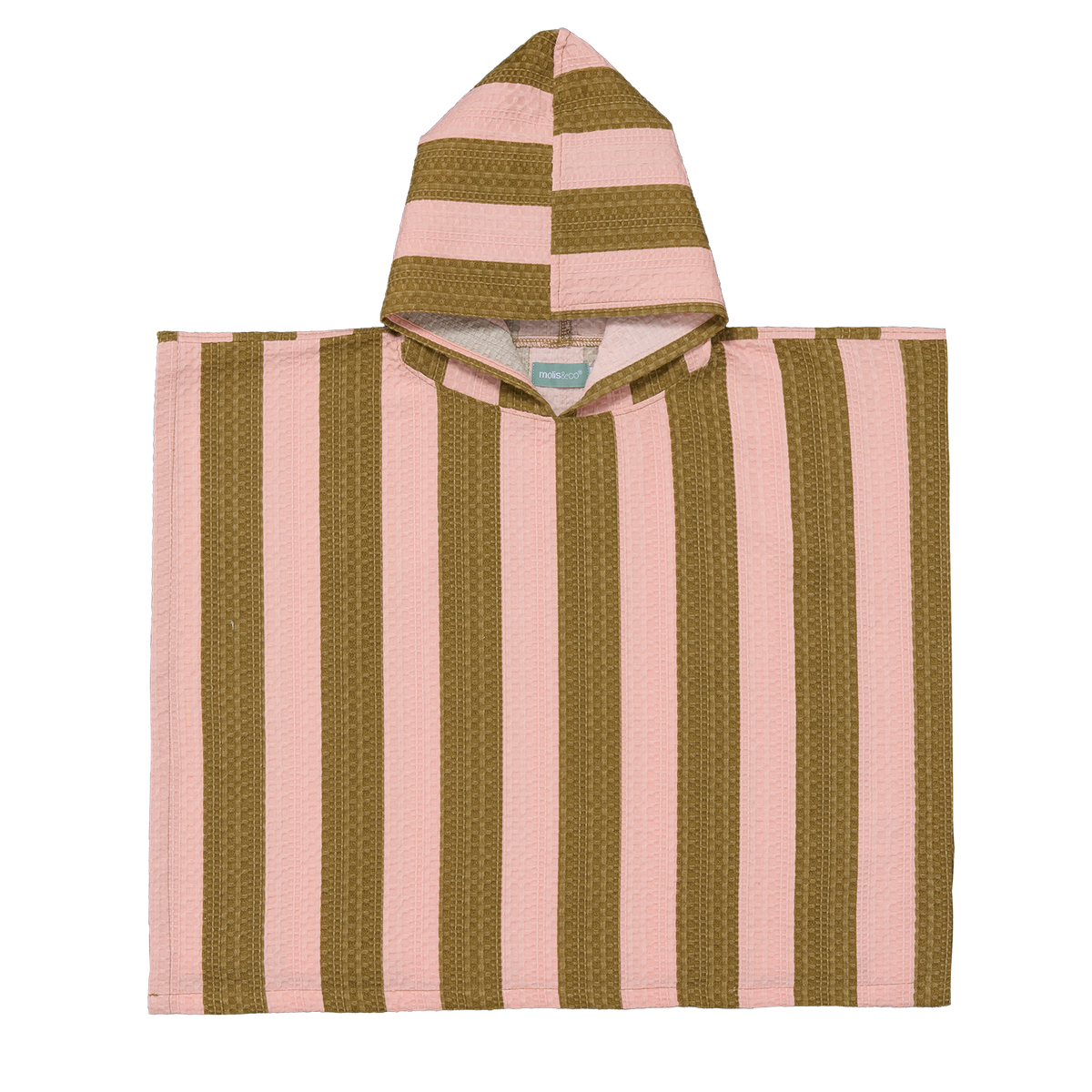 Poncho Towel - Khaki & Rose Stripes