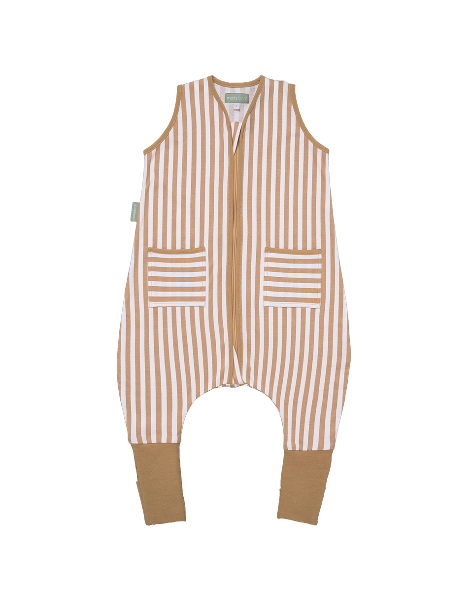 Pijama burbuja con calcetines antideslizantes - Sand Stripes - TOG 0.5