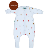 Sleeping jumpsuit with sleeves and socks - Sleepy Bunnies - TOG 2.5