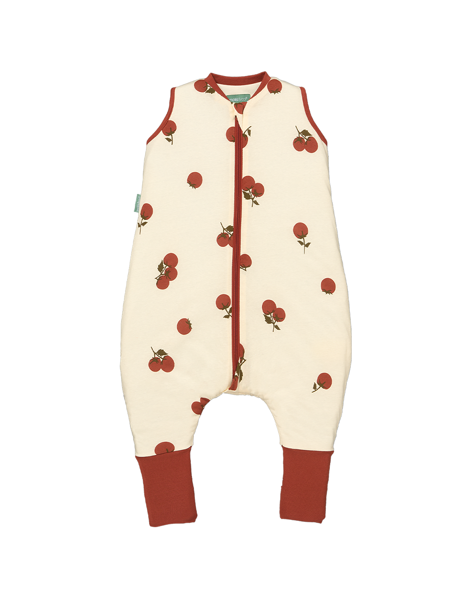 Sleeping jumpsuit with a removable non-slip socks - Tomatoes - TOG 1