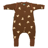 Schalfsack mit Ärmeln und rutschfesten Socken – Teddy Mocca – TOG 1