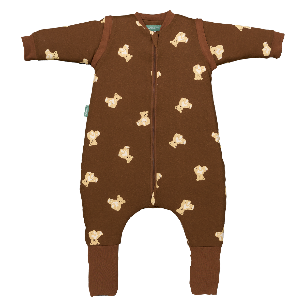 Schalfsack mit Ärmeln und rutschfesten Socken – Teddy Mocca – TOG 1