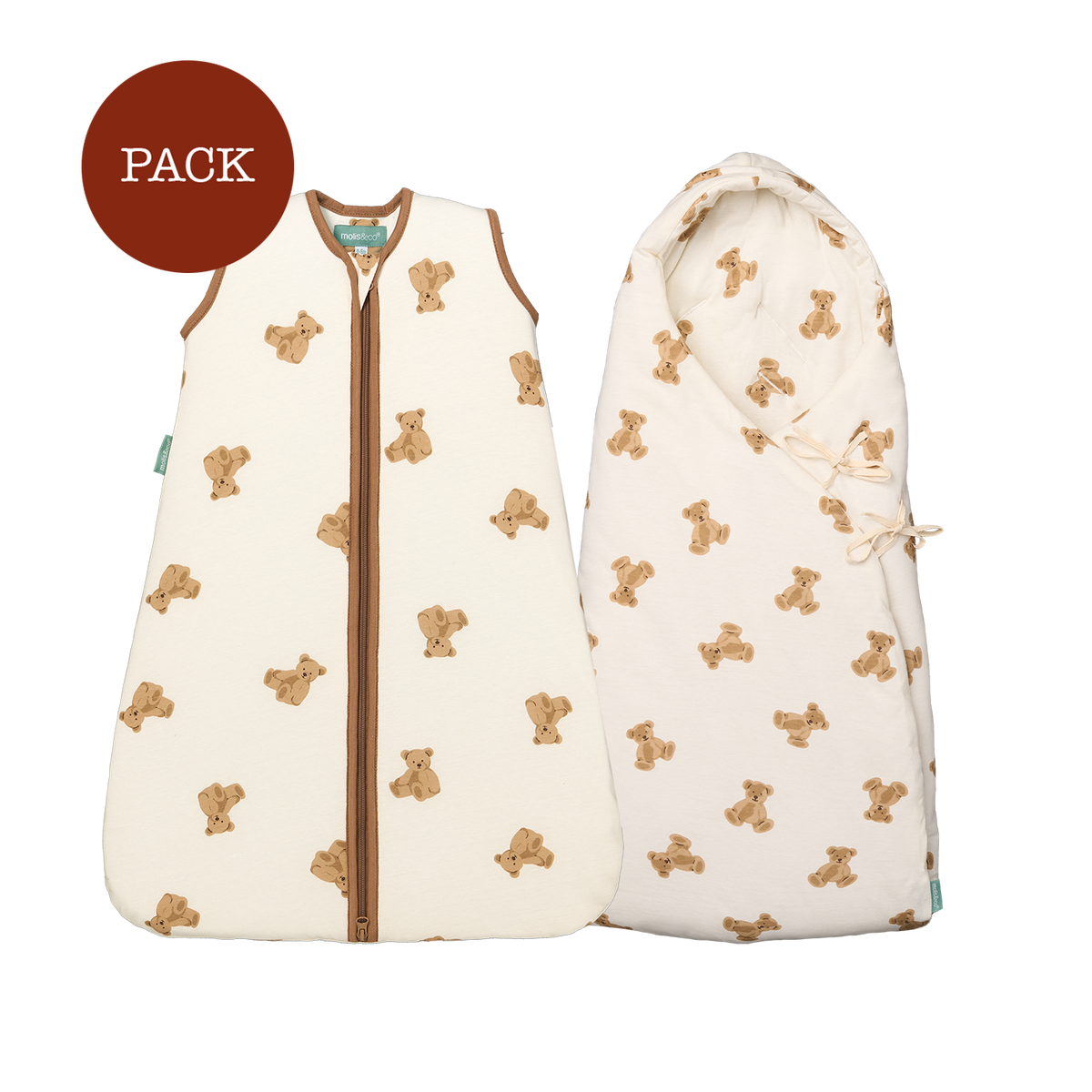 Teddy Pack (2 products): mid-season footmuff + TOG 1 sleeping bag