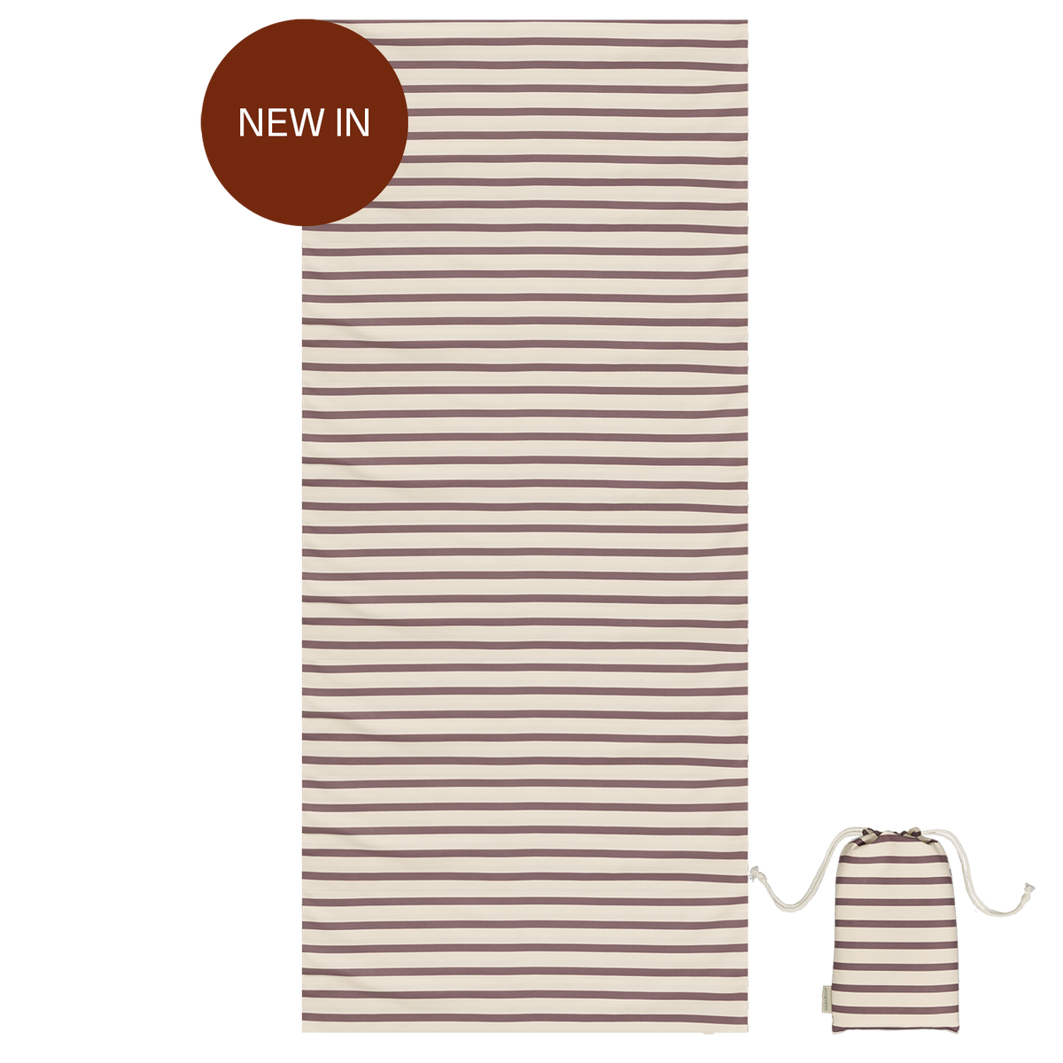 Microfiber towel - Cream & Brown Stripes