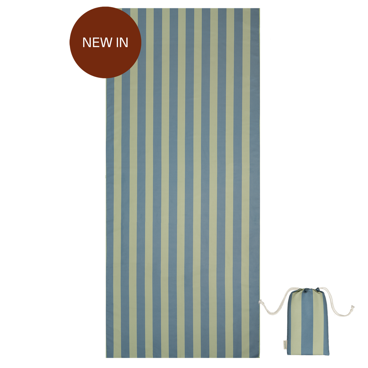 Microfibre towel - Green & Blue Stripes
