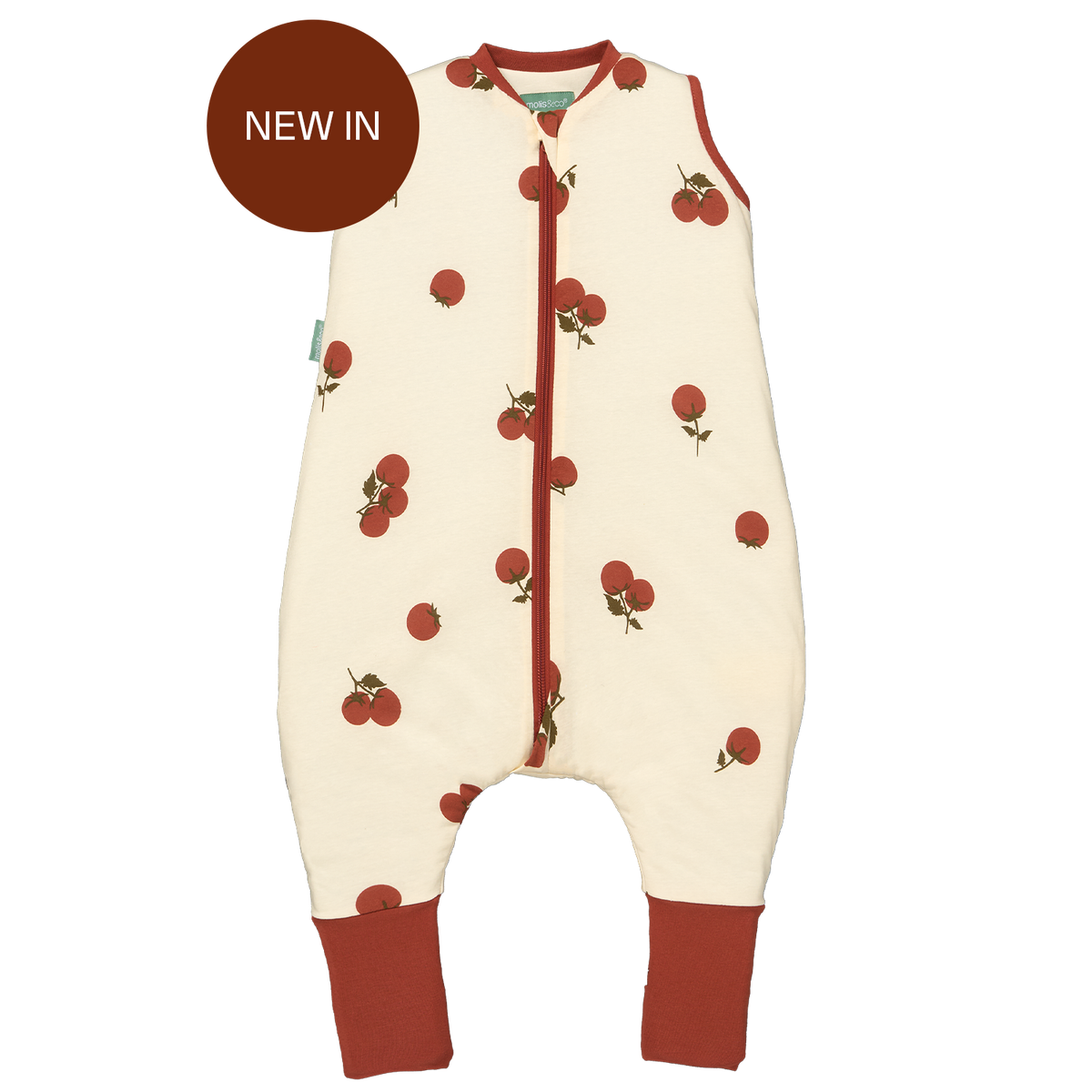 Sleeping jumpsuit with a removable non-slip socks - Tomatoes - TOG 1