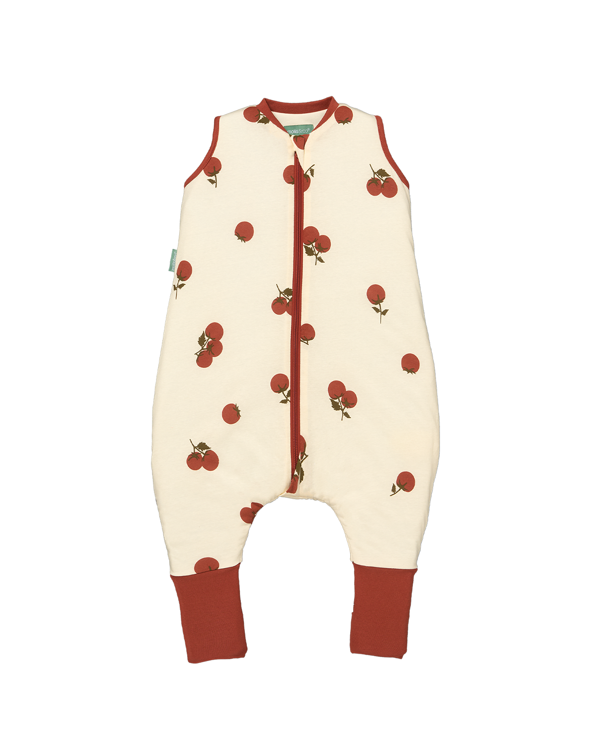 Sleeping jumpsuit with a removable non-slip socks - Tomatoes - TOG 1