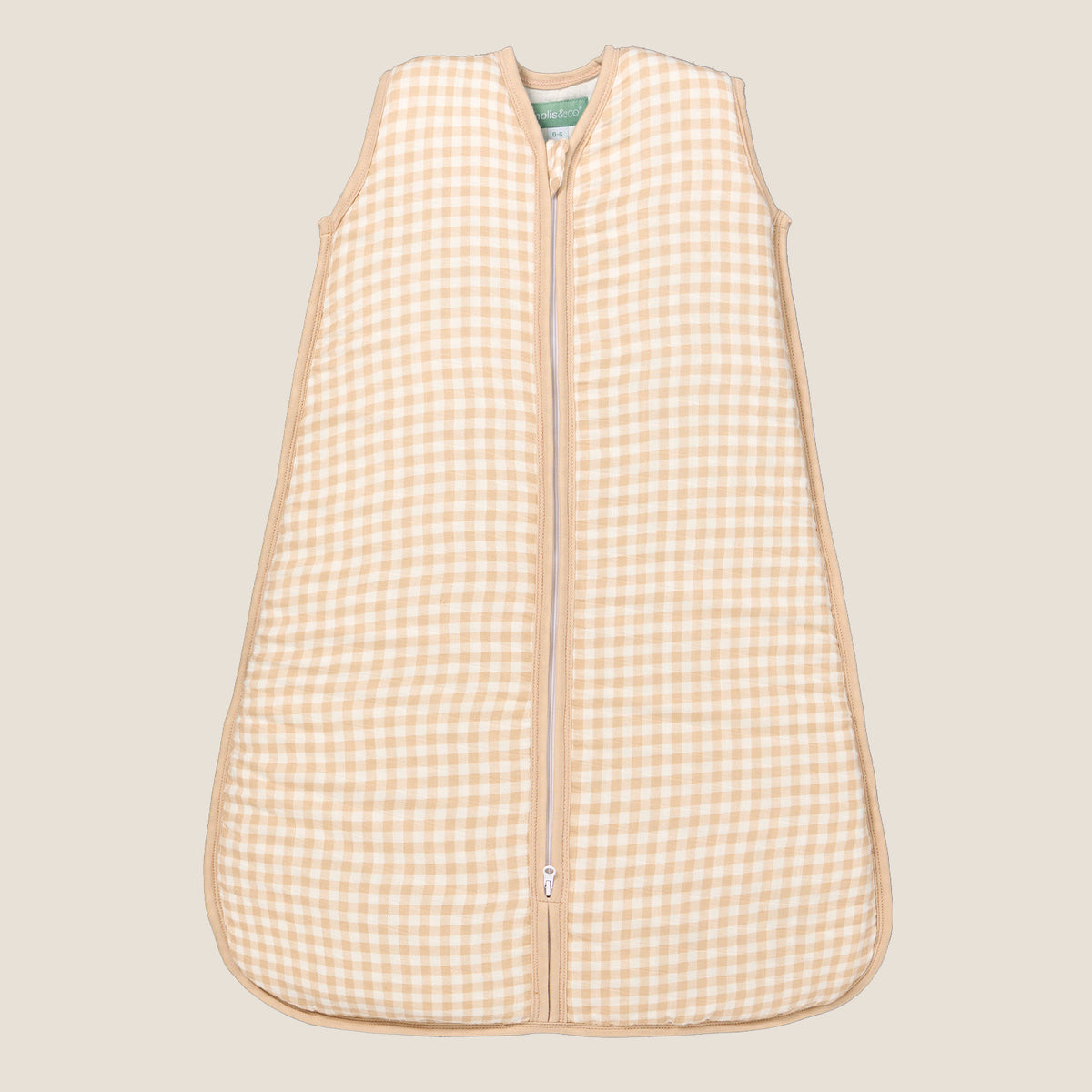 Saco de dormir bebé - Muselina de bambú - Vichy Sand - TOG 1