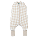 Schlafsack mit Füßen und rutschfesten Socken - Vichy Beige - TOG 2.5