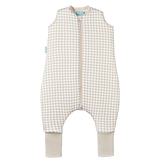 Sleeping jumpsuit with socks - Vichy Beige - TOG 2.5