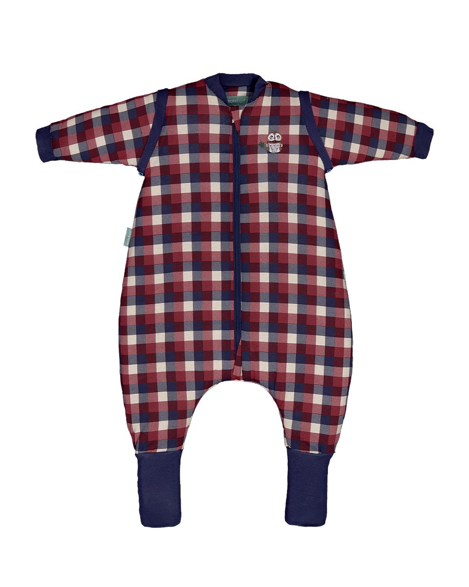 Gigoteuse à pieds avec manches et chaussettes antidérapantes - Vichy red and blue - TOG 2.5