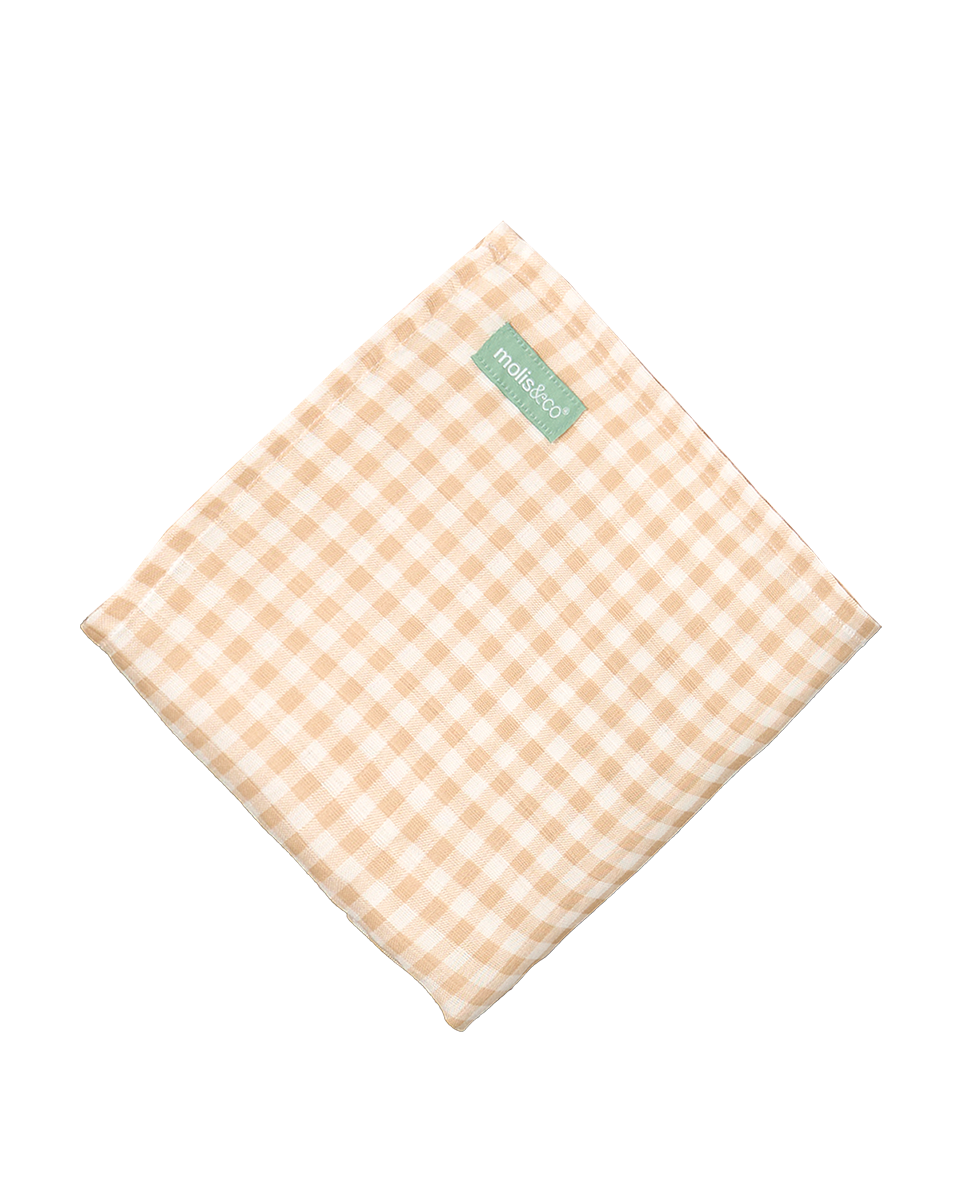 Muslin bamboo blanket - Vichy Sand