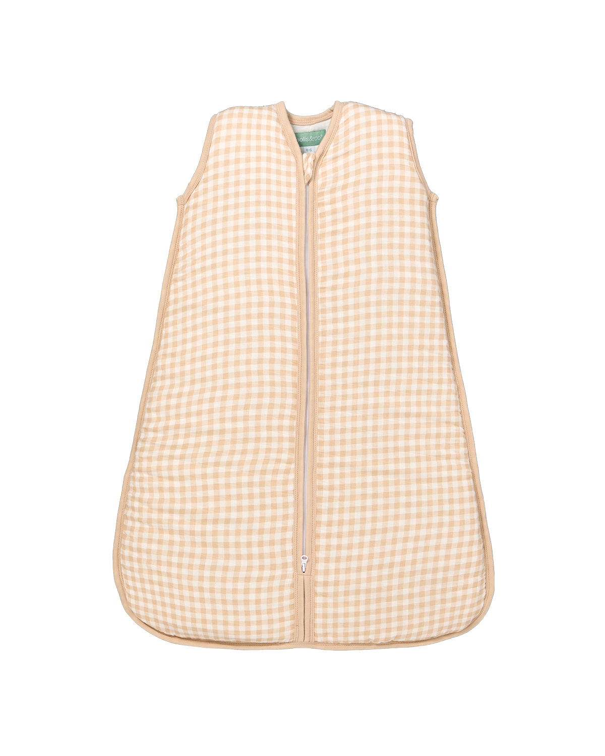 Saco de dormir bebé - Muselina de bambú - Vichy Sand - TOG 1