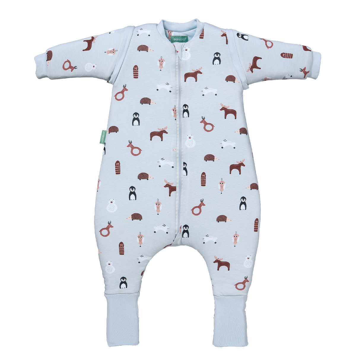 Sleeping jumpsuit with sleeves and socks - Winter Animals - TOG 2.5