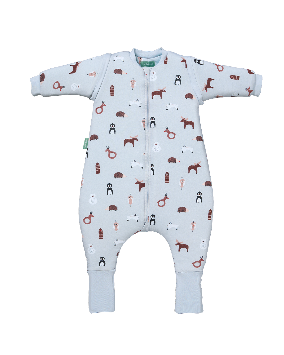 Sleeping jumpsuit with sleeves and socks - Winter Animals - TOG 2.5