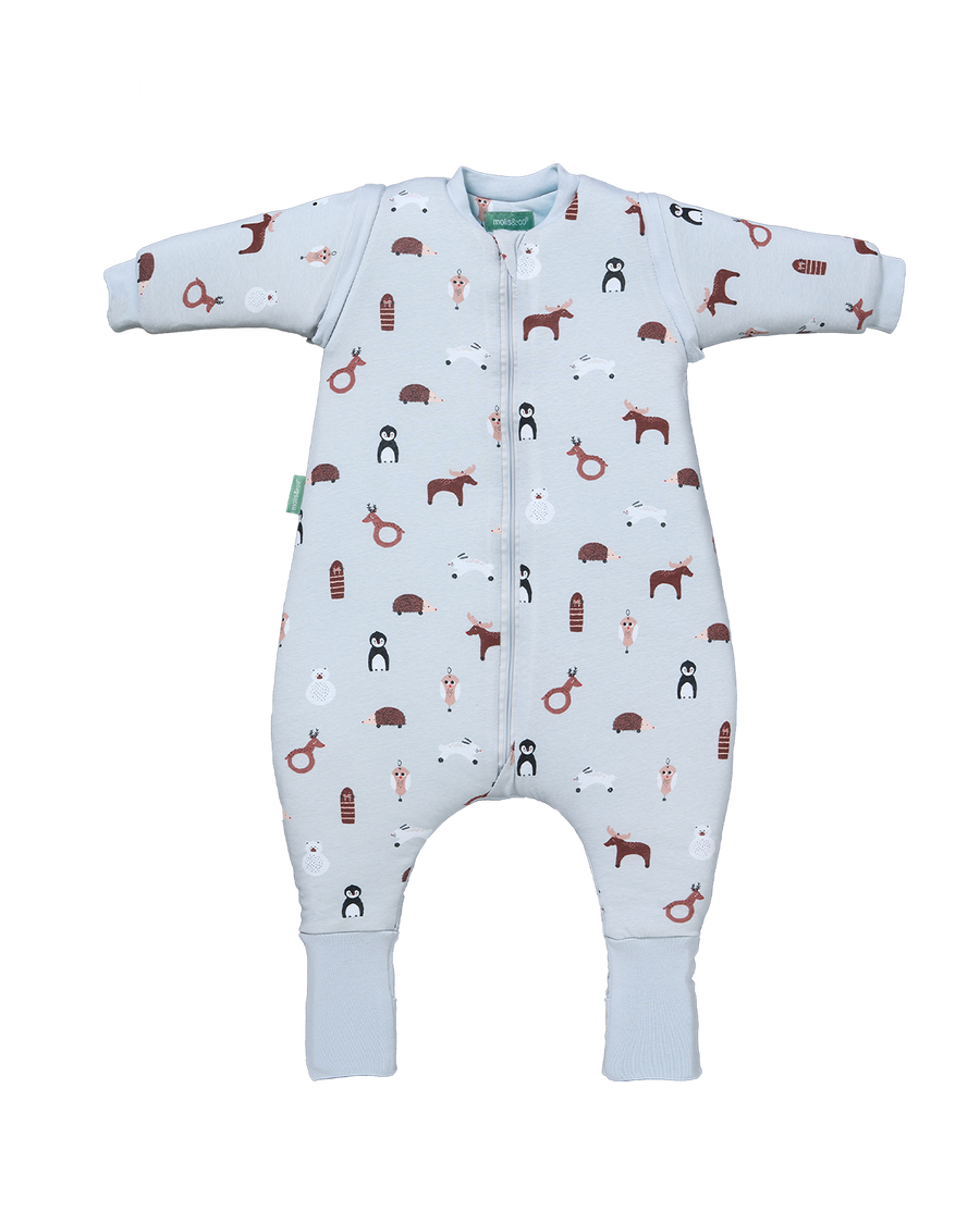 Schlafsack mit Ärmeln und rutschfesten Socken – Winter Animals – TOG 2.5