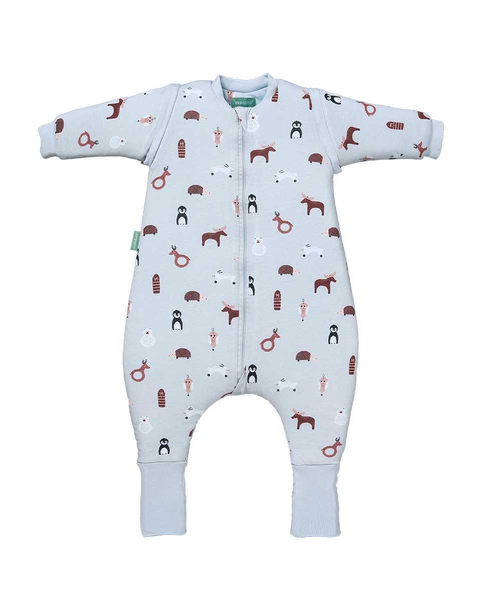 Sleeping jumpsuit with sleeves and socks - Winter Animals - TOG 2.5