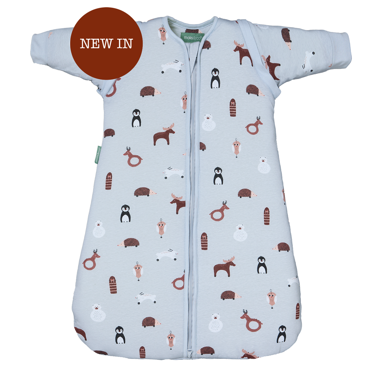 Baby sleep sack with sleeves - Winter Animals - TOG 2.5