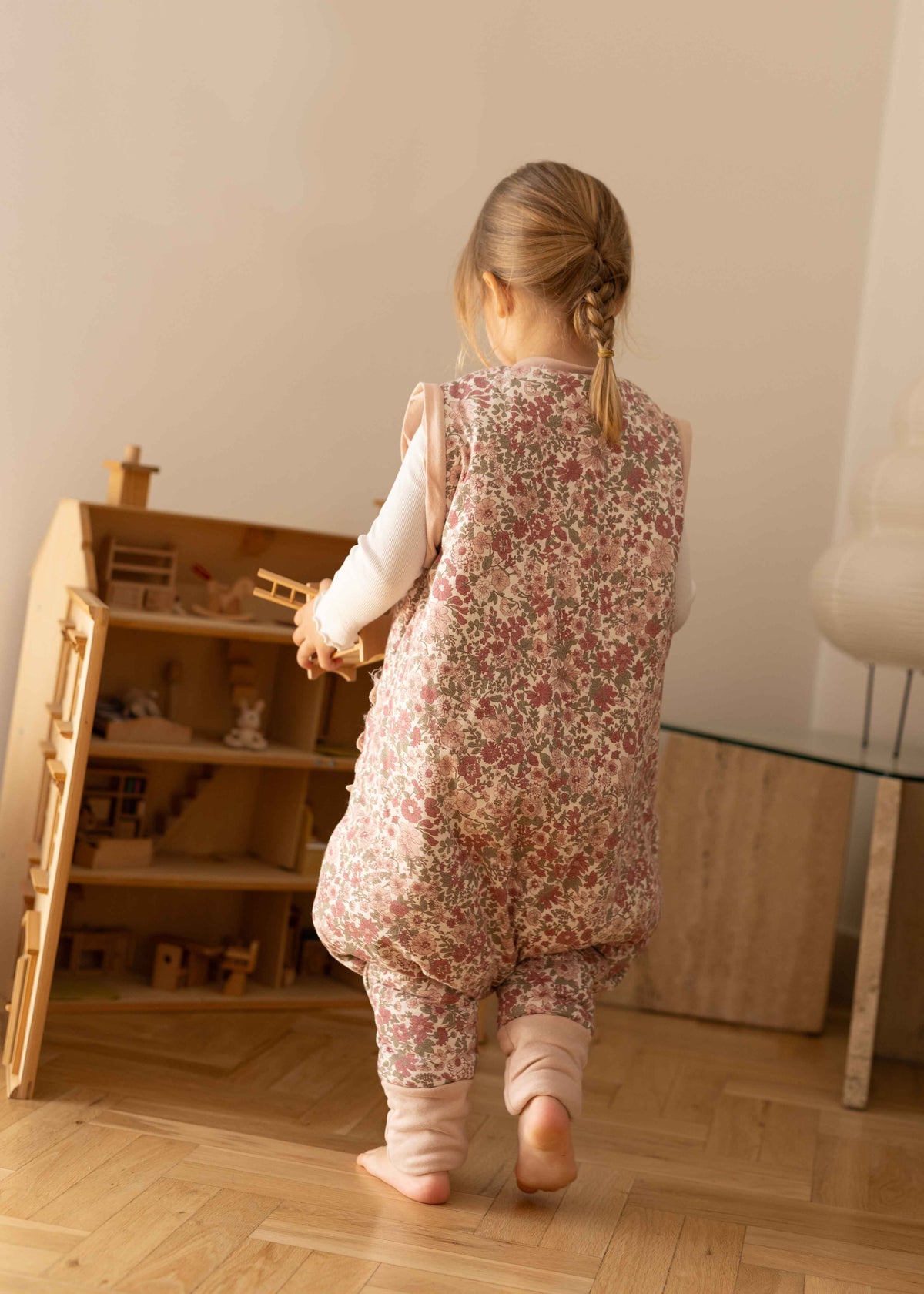 Sleeping jumpsuit with sleeves and socks - Winter Commelina - TOG 2.5