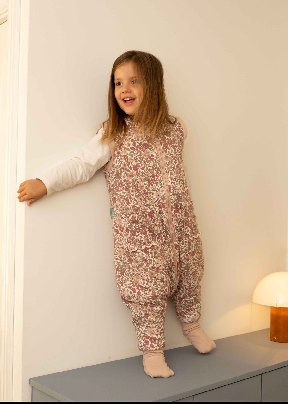 Sleeping jumpsuit with sleeves and socks - Winter Commelina - TOG 2.5