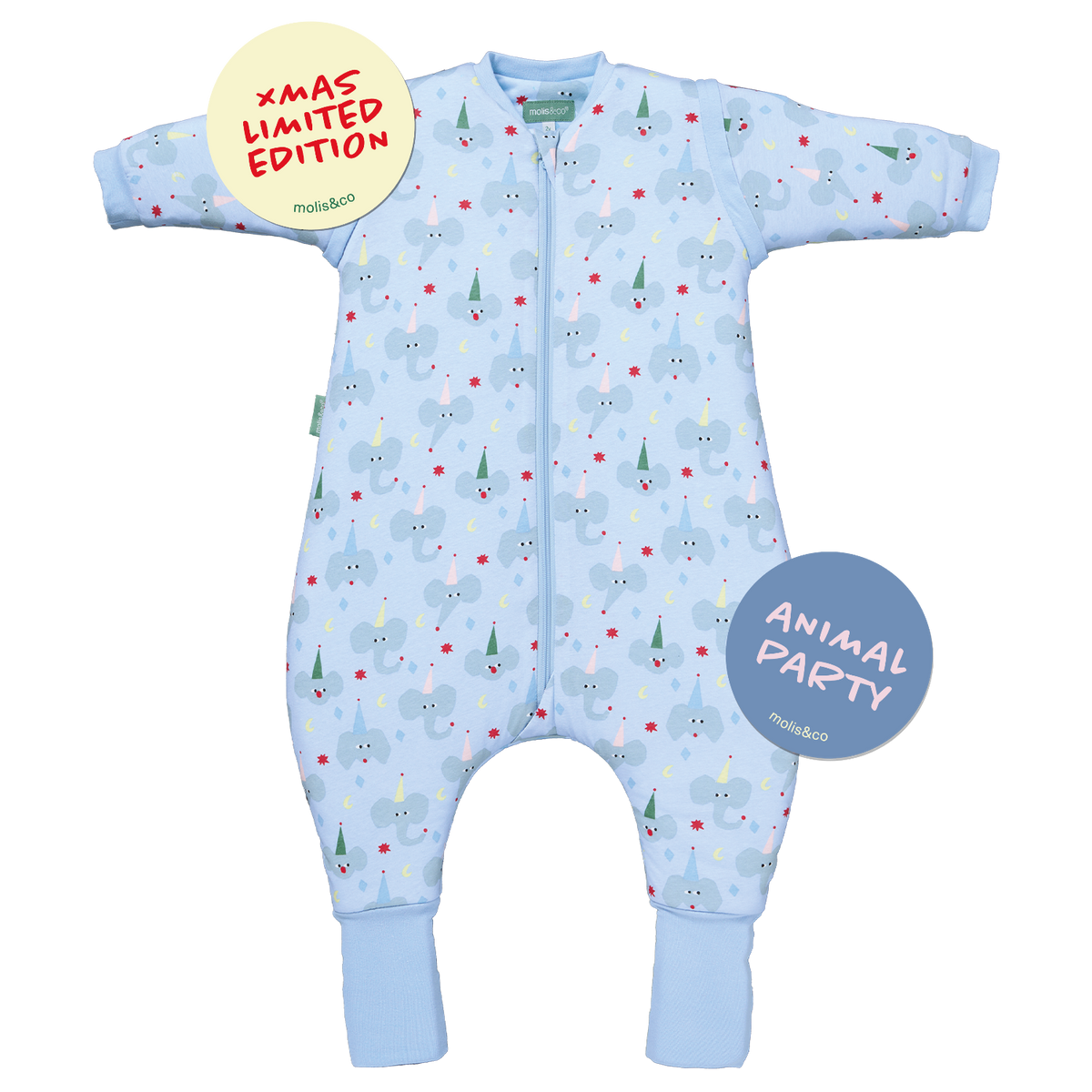 Pijama manta con mangas y calcetines antideslizantes - Animal party - TOG 2.5