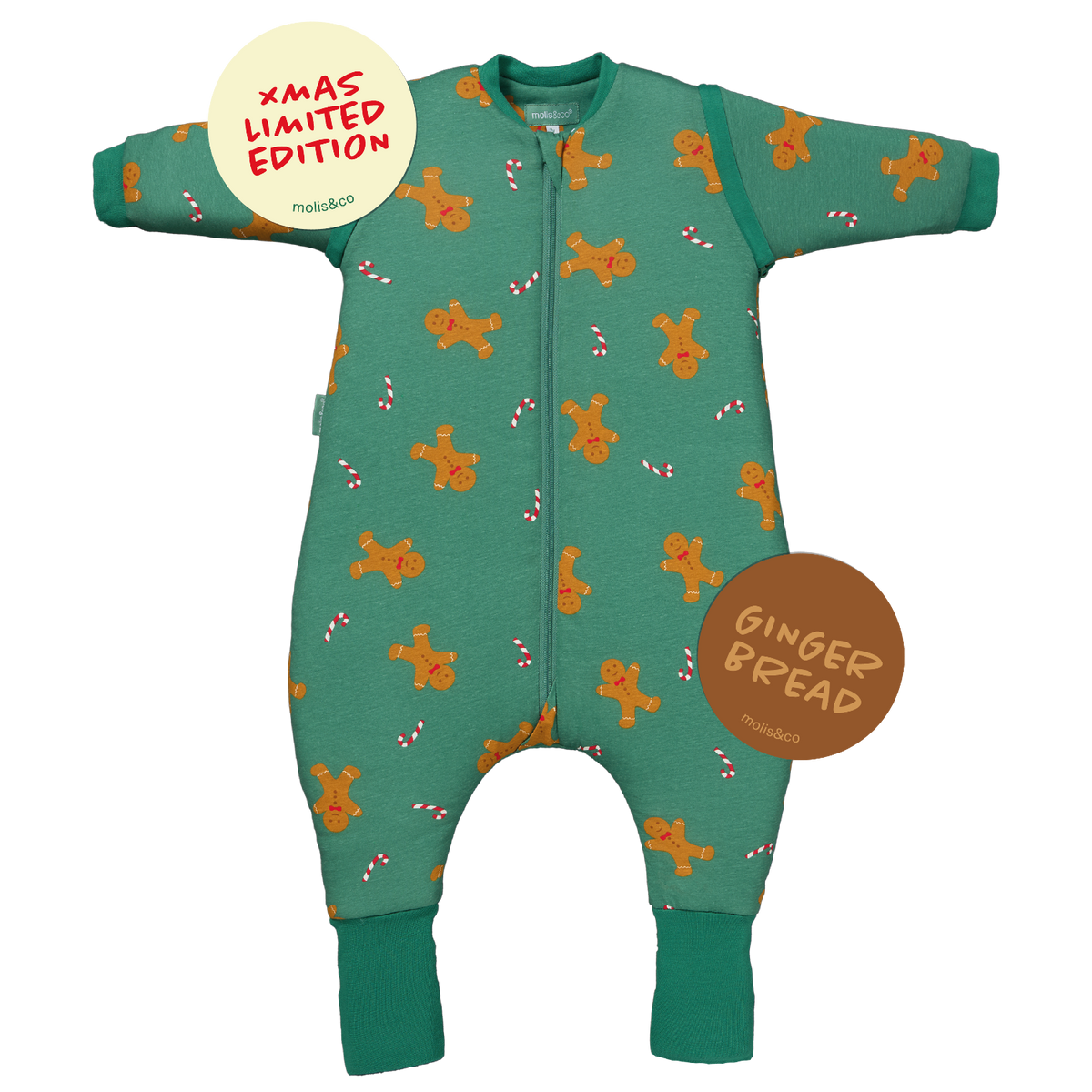 Pijama manta con mangas y calcetines antideslizantes - Gingerbread - TOG 2.5
