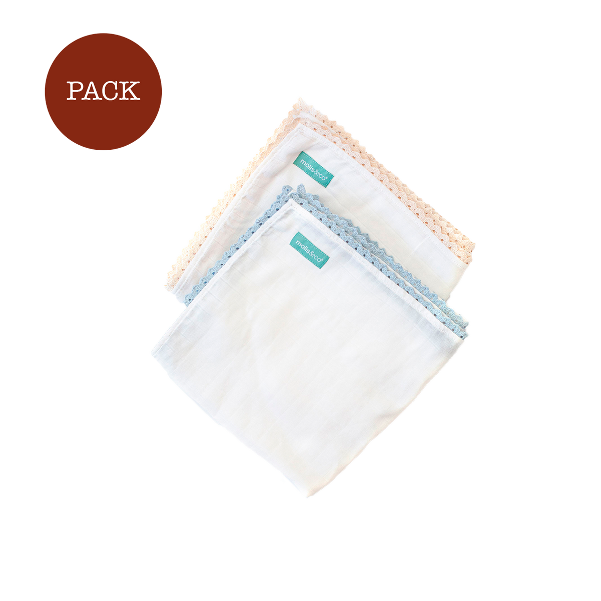 Confezione da due coperte in mussola di cotone - Blue e Beige