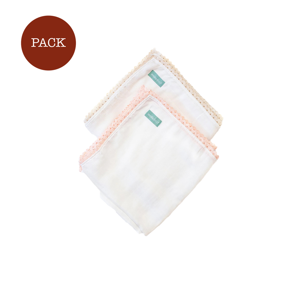 Pack dúos mantas de muselina de algodón - Pink y Beige