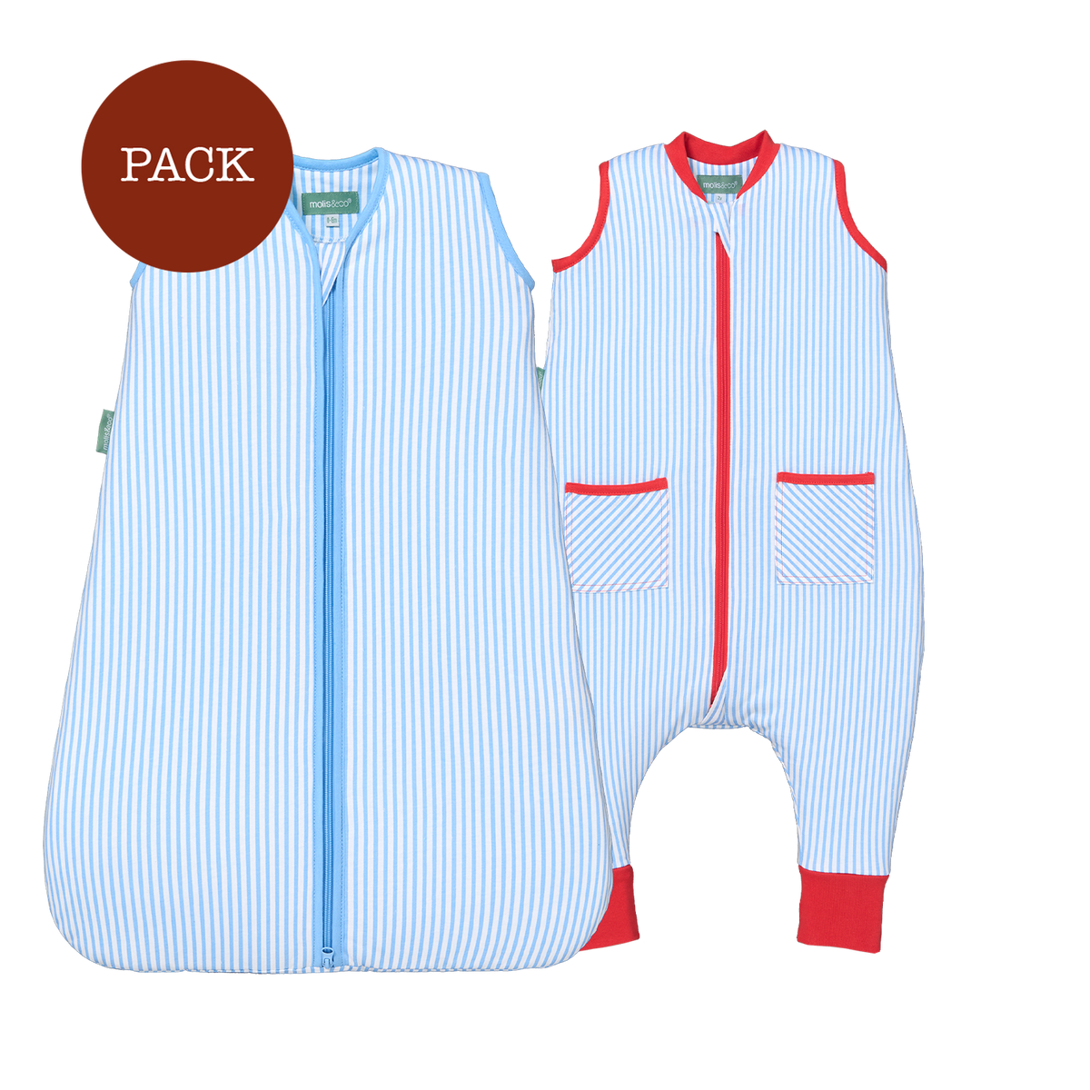 Brothers Pack Sailor Blue (2 products): jumpsuit + baby sleeping bag TOG 1