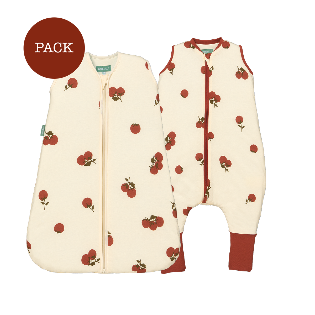 Brothers Pack Tomatoes (2 products): jumpsuit + baby sleeping bag TOG 1