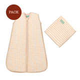 Pack Muselina bebé Vichy Sand (2 productos): manta de muselina de bambú + saco de dormir de muselina TOG 1