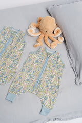 SLEEPING BAG WITH FEET - BLUE LILY - TOG 1