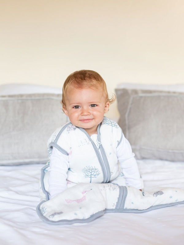  molis&co - Saco de dormir de invierno, con pies, para bebé de  2.5 TOG, para 3 años, cálido saco de dormir para bebé Estampado de hojas,  unisex. Manta 100 % algodón