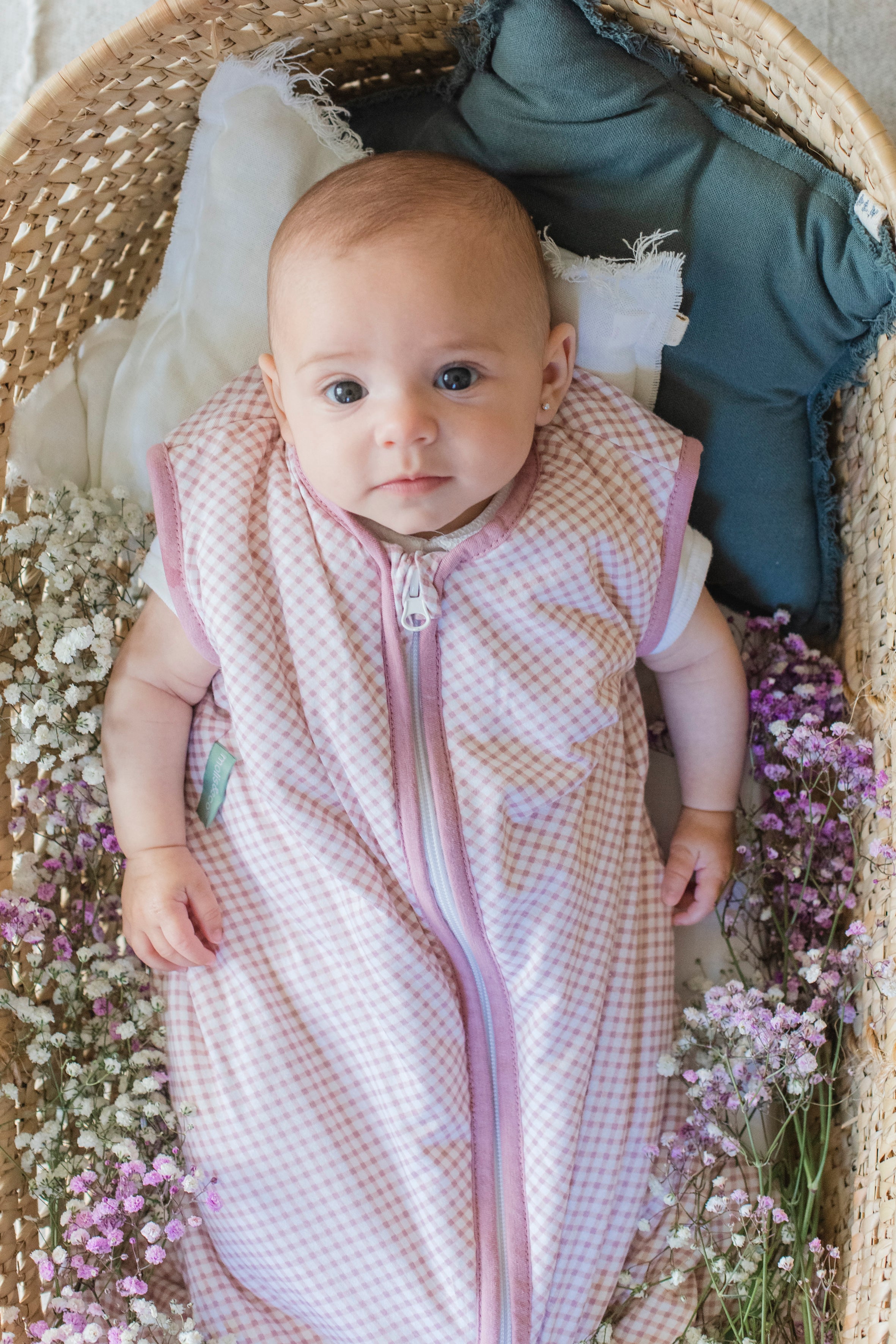 Baby sleeping bags. Midseason season. Vichy Pink model. molisandco